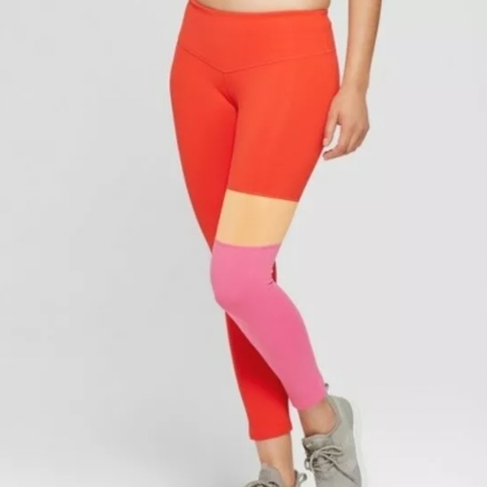 Joylab Red Color Block Legging Small - image 1